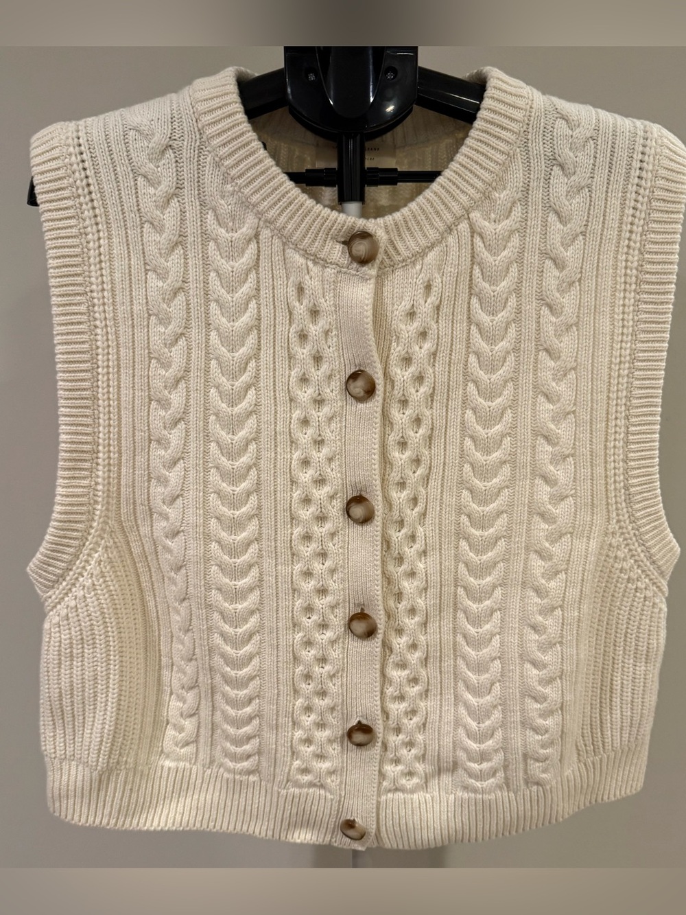 Sezane Roxane Sweater Vest Cable Knit EUC XXXL
